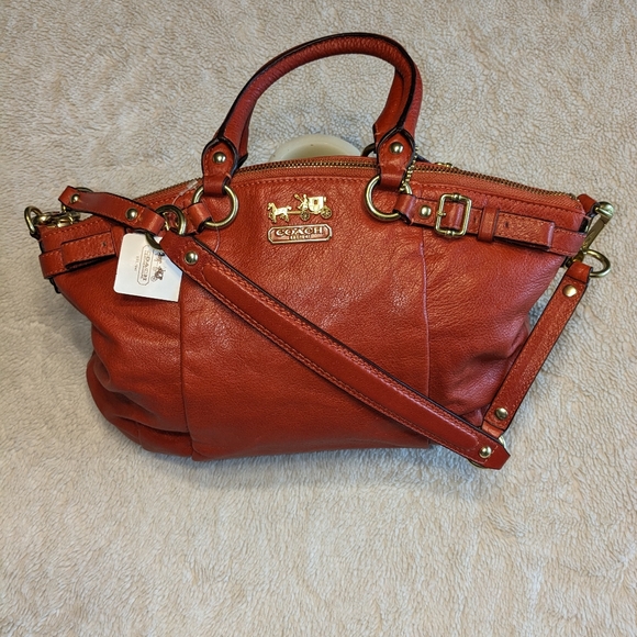 Coach Lindsey Satchel NWT Persimmon orange color. - Picture 8 of 12